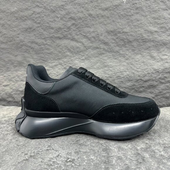 Alexander McQueen Black Printed Suede Sneakers - Picture 9 of 9